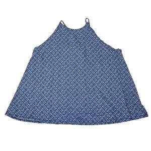 Cacique Women's Lightweight Tank Top Size‎ 22 24 Blue Geometric Adjustable